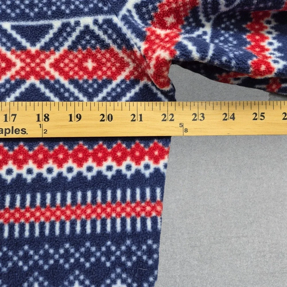 Vineyard Vines Sweater Men's M Blue Red Fair Isles Fleece Quarter Zip Pullover